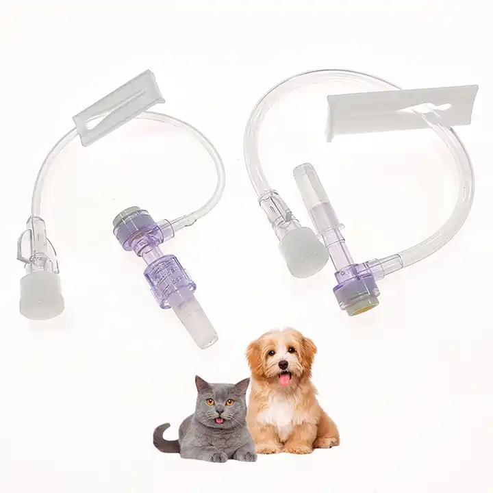 veterinary iv extension set OEM ODM disposable animal iv infusion extension set with Y site injection ports