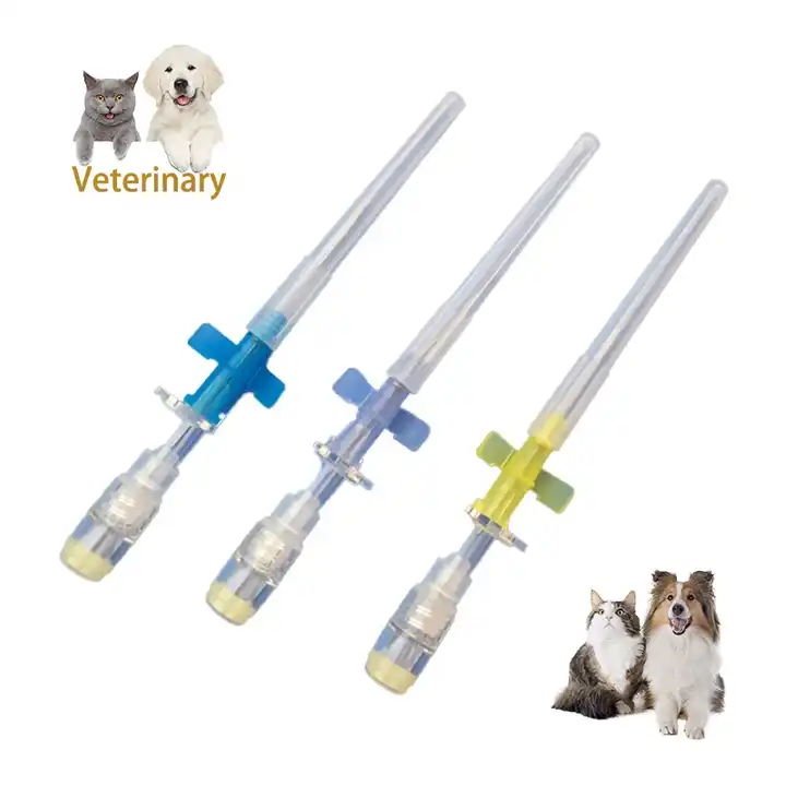 Veterinary 16G 18G 22G 24G 26G IV Cannula Catheter Medical venous indwelling needle for Pet And Animal Hospital