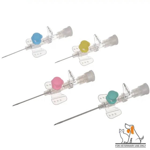 PET Animal IV Cannula butterfly type with injection port for veterinary use pet care